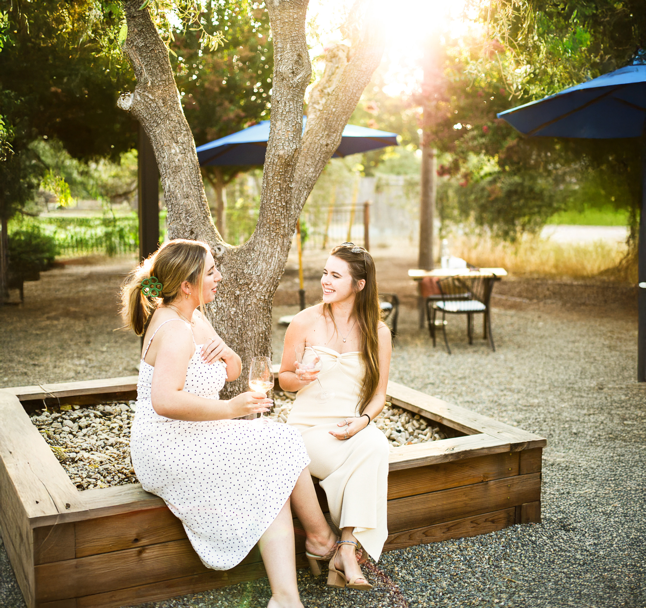 Guests enjoying wine outdoors in Sonoma Valley.