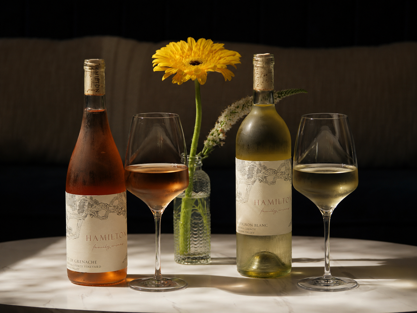 Hamilton Family Wines award winning Rosé of Grenache and Sauvignon Blanc poured in the Kenwood tasting room.