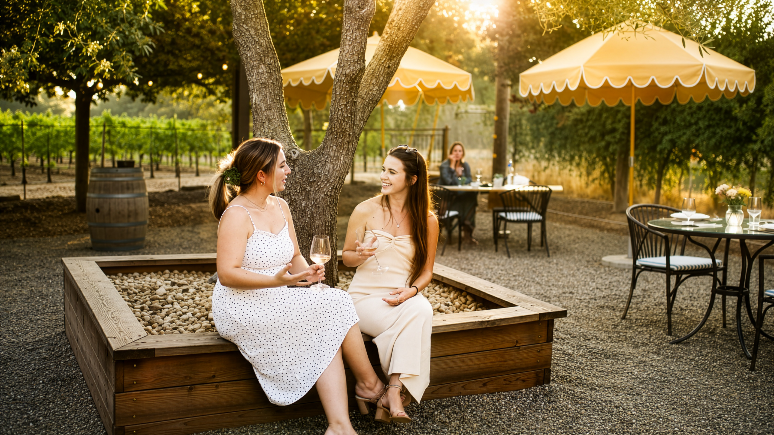 Guests enjoying wine at Hamilton Family Wines in Kenwood.