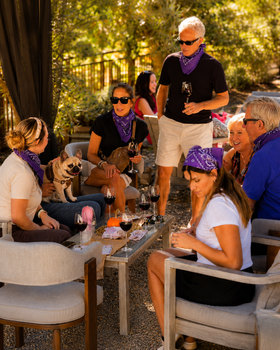 Guests enjoying wine outdoors at Hamilton Family Wines in Kenwood.