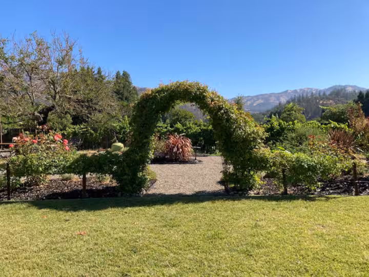 Garden entrance arch on the Hamilton family estate.